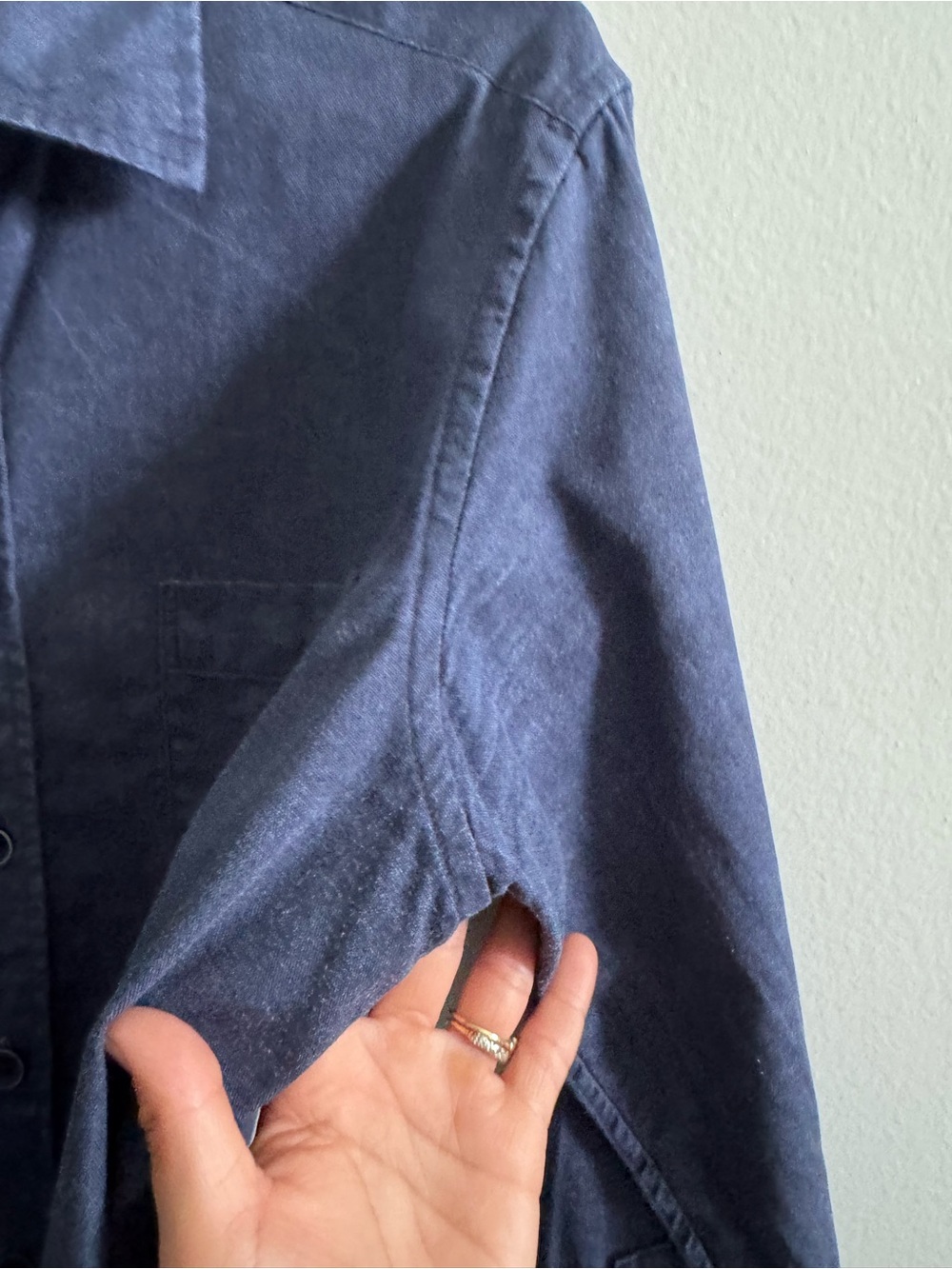 Taylor Stitch Indigo Button Down Shirt Size 40 - Picture 10 of 14